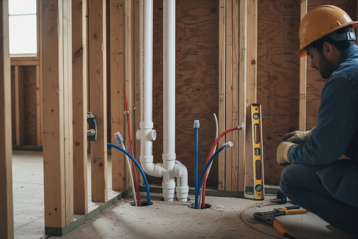 Drain and supply rough-in during Leak Detection in Seaside
